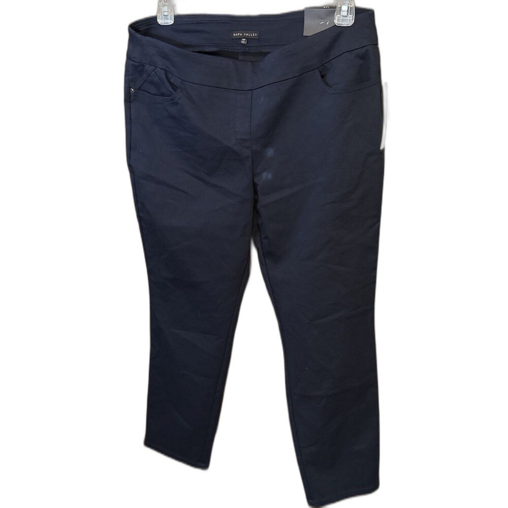 New Napa Valley Comfort Waistband Pull-On Pants Navy Blue Women's Sz14P
